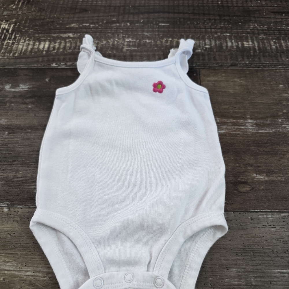 Carter's White Bodysuit with Pink Flower